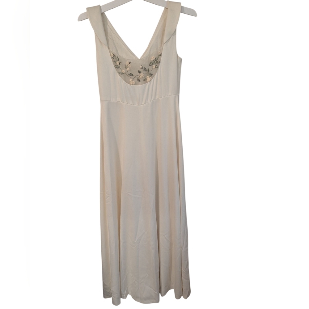 Vintage Liz Claiborne 90's,Elegant Cream Sleeveless Dress, For Wedding Or Formal - Picture 2 of 4